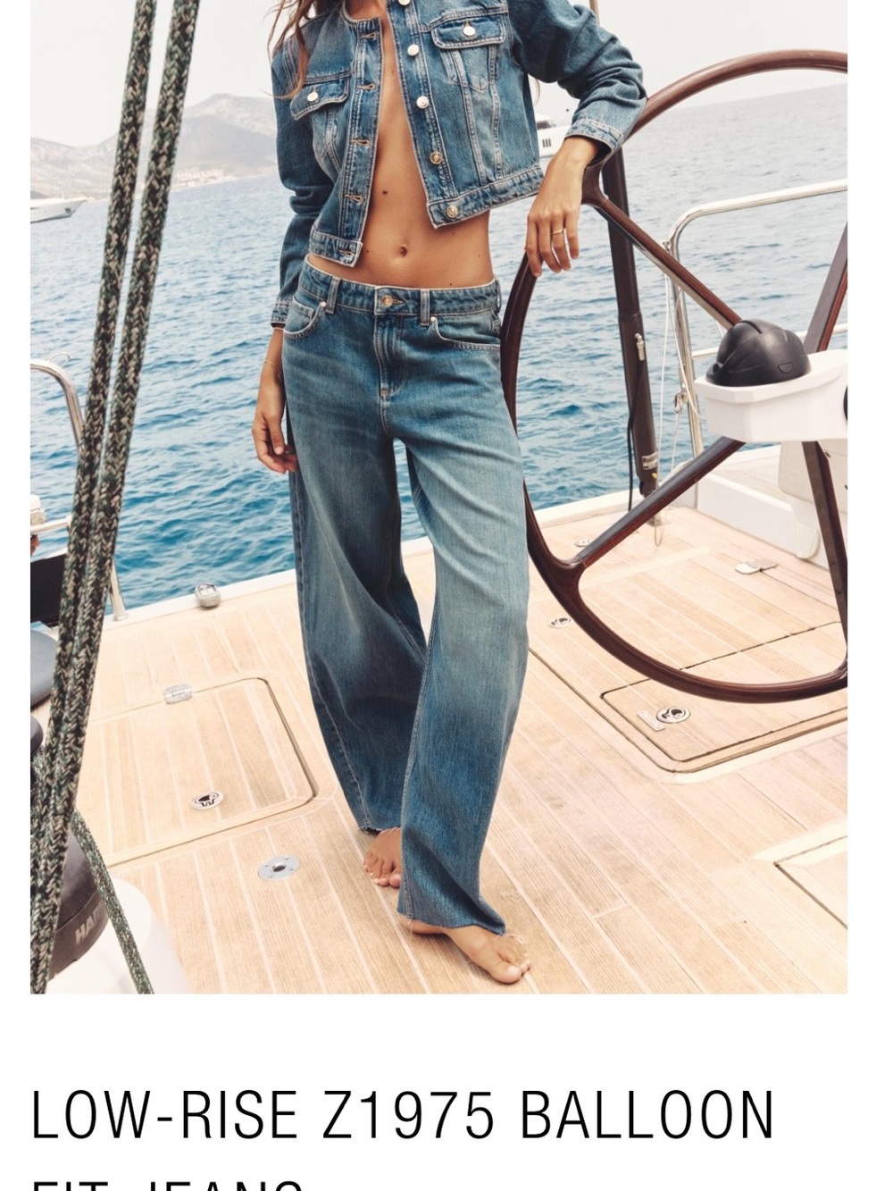 Zara Blue Wide-Leg Low-Rise Jeans